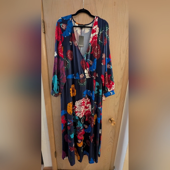 Eloquii Dresses & Skirts - NWT Eloquii Maxi Multicolor Floral Long Sleeve Dress